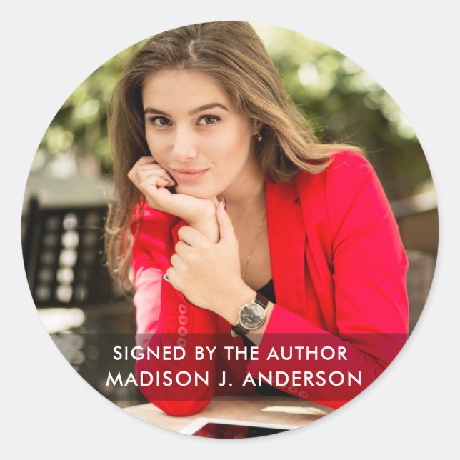 Adesivo Assinado pelo Autor Writer Photo Round B Large (Frente)