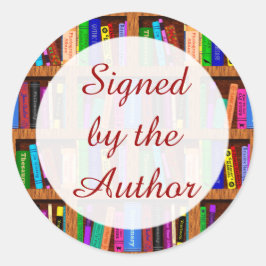 Adesivo Assinado pelo Padrão de Prateleira do Livro Autor