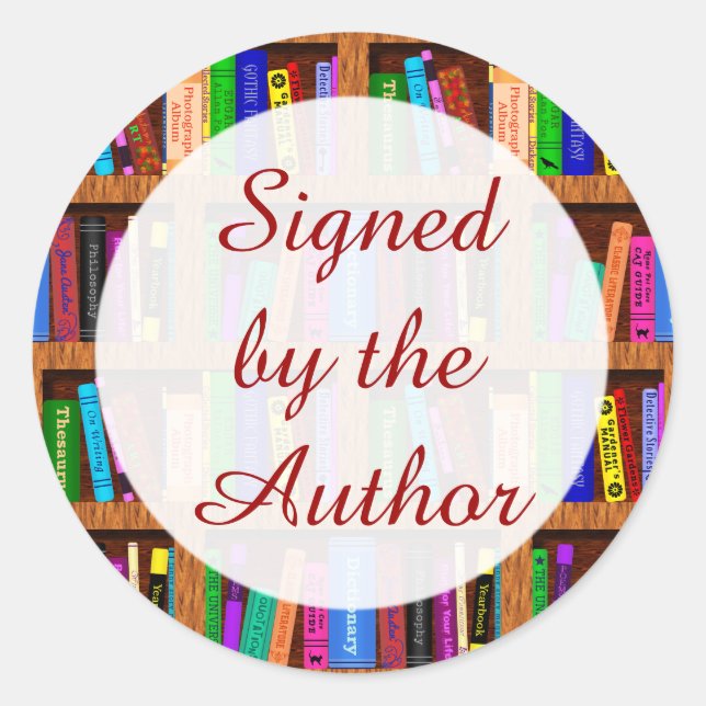 Adesivo Assinado pelo Padrão de Prateleira do Livro Autor (Frente)