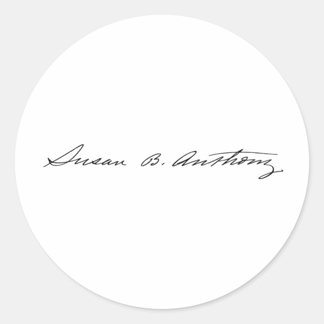 Adesivo Assinatura da Suffragette Susan B. Anthony (Frente)