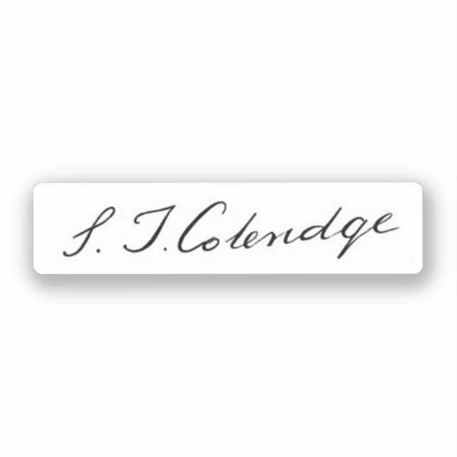 Adesivo Assinatura de Samuel Taylor Coleridge (Frente)