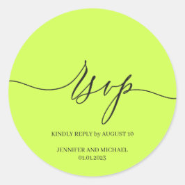 Adesivo Assinatura de Script Casamento Elegante RSVP Cyber