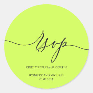 Adesivo Assinatura de Script Casamento Elegante RSVP Cyber