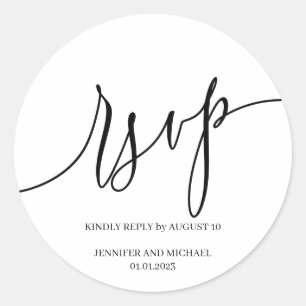 Adesivo Assinatura de Script RSVP Elegante