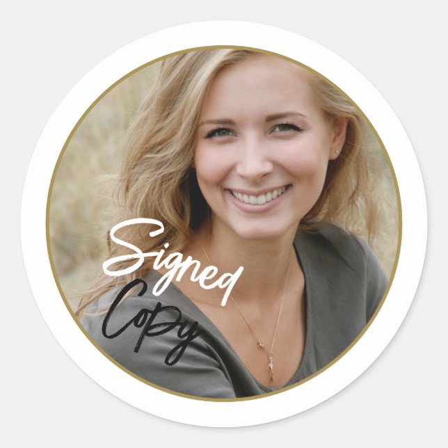 Adesivo Assinatura do Livro "Cópia Assinada" da Foto do Au (Frente)