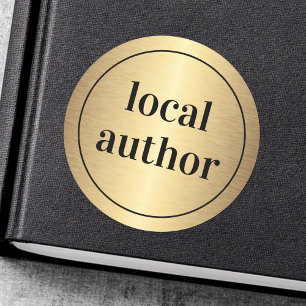 Adesivo Assinatura do livro gradiente de ouro de autor loc