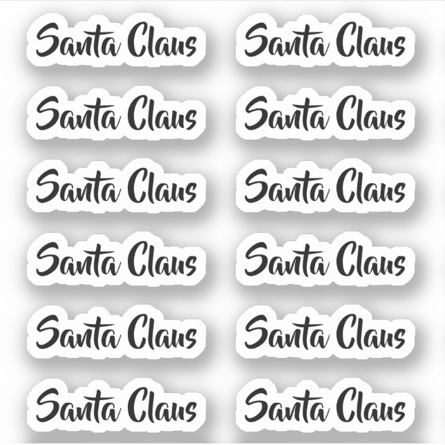 Adesivo Assinatura do Papai Noel Beijo-Corte além da monta (Frente)