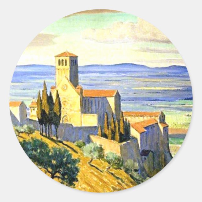 Adesivo Assisi, Itália - pintura de arte, (Frente)