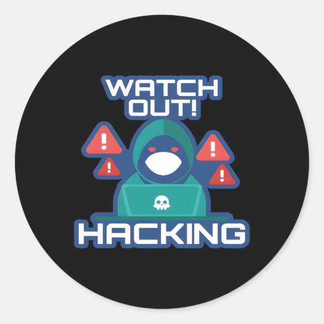 Adesivo Assista ao Hacking Stack Coder Software Develo (Frente)