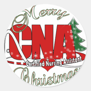 Adesivo Assistente de Enfermagem Certificado CNA CHRISTMAS