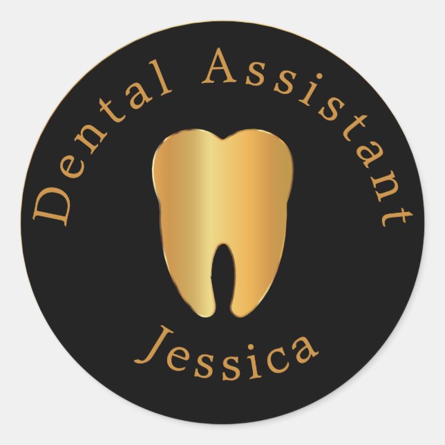Adesivo Assistente Dental com Nome (Frente)