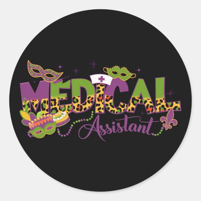 Adesivo Assistente Médico - Mardi Gras (Frente)