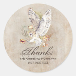 Adesivo Assistente Owl Mail Aniversário Obrigado