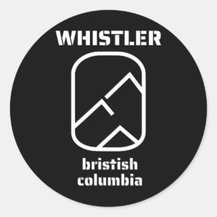 Adesivo Assobiador da Colúmbia Britânica Canadá esquiando 