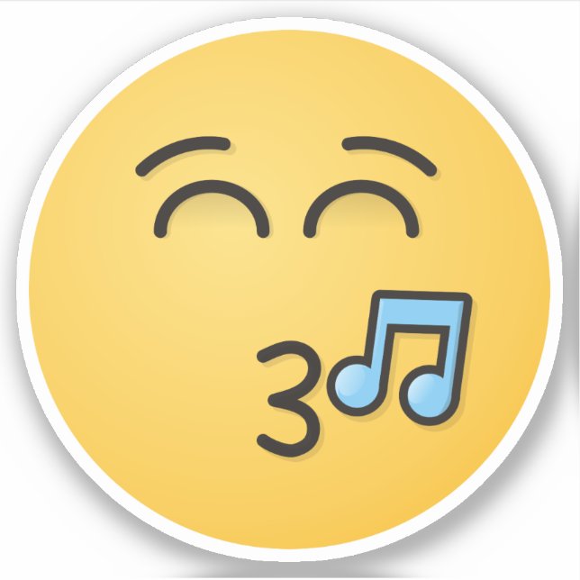 Adesivo Assobiar Face com Olhos Sorridentes (Frente)