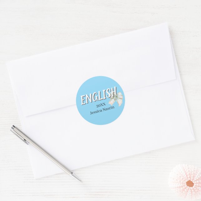 Adesivo Assunto Escolar de Texto Simples Minimalista (Envelope)
