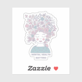 Adesivo Assuntos de Saúde Mental | Cinza francesa Floral