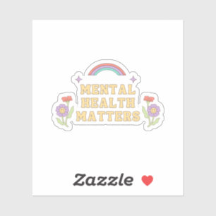 Adesivo Assuntos de Saúde Mental Groovy Rainbow Peach Ca