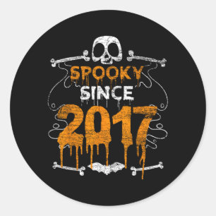 Adesivo Assustador Desde 2017 Presentes de Halloween Bday