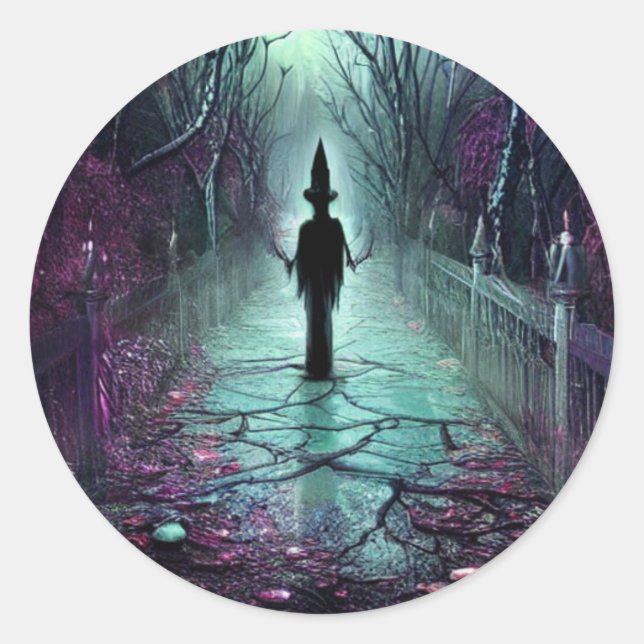 Adesivo Assustador gótico assustador e picante clássico (Frente)