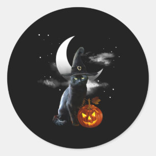 Adesivo Assustador Halloween Black Witch Hat E Pumpkin