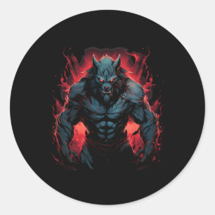 Adesivo Assustador Lobisomem Cheia, Lua Cheia Halloween Ho