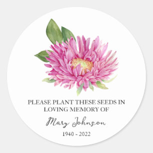 Adesivo Aster Memorial Funeral Seed Packet