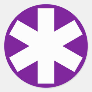 Adesivo Asterisco - Branco em Roxo