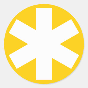 Adesivo Asterisco - branco no âmbar