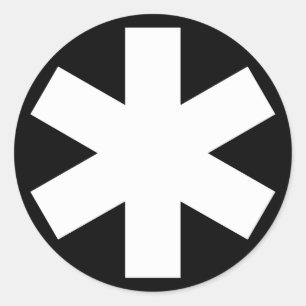 Adesivo Asterisco - branco no preto