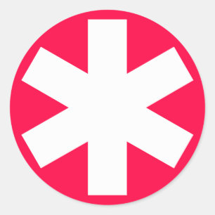 Adesivo Asterisco - branco no vermelho carmesim