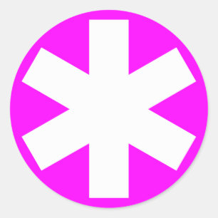 Adesivo Asterisco - branco sobre magenta