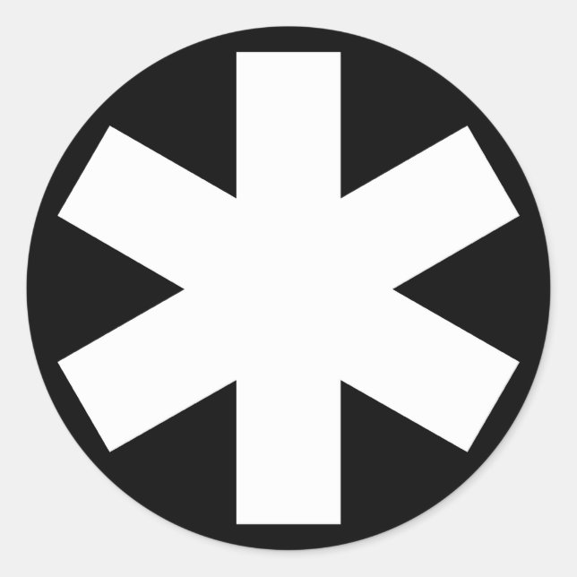 Adesivo Asterisco - Branco sobre Preto (Frente)