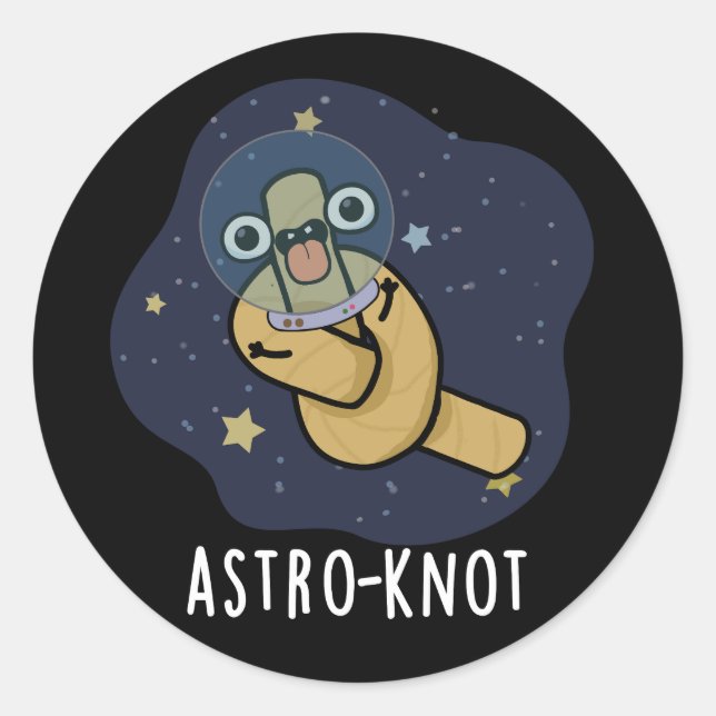 Adesivo Astro-knot Funny Astronaut Pun Dark BG (Frente)