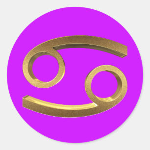 Adesivo Astrologia Símbolo Zodiac Cancer Dourado Símbolo d
