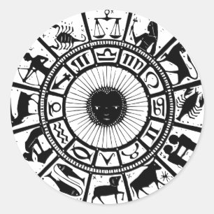 Adesivo Astrologia Vintage Roda Zodiac