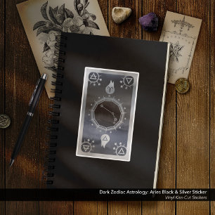 Adesivo Astrologia Zodiaca Escura: Aries Black & Silver