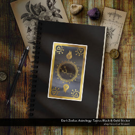 Adesivo Astrologia Zodiaca Escura: Taurus Black & Dourado