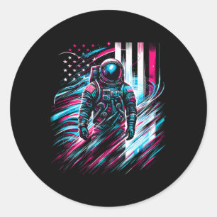 Adesivo Astronauta América Usa Bandeira 4 De Julho