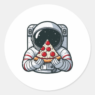 Adesivo Astronauta Animal Comendo Pizza Margherita Comida