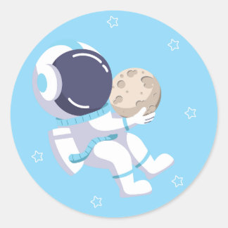 Adesivo Astronauta Azul Claro -