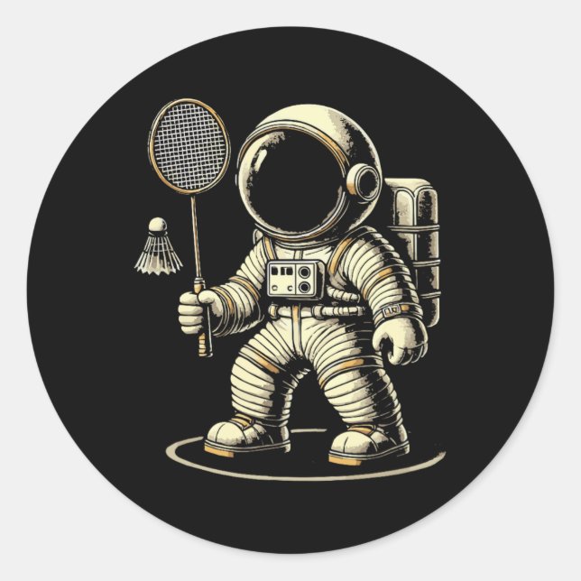 Adesivo Astronauta Badminton Player Shuttle 2 (Frente)
