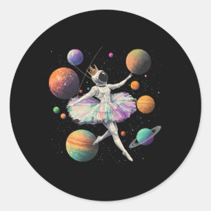 Adesivo Astronauta Ballerina Dançando Em Planetas Espaciai