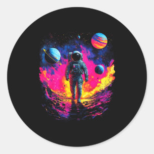 Adesivo Astronauta Caminhando No Espaço Exterior Da Galáxi