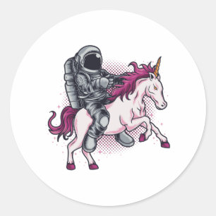 Adesivo Astronauta cavalgando um chapéu rosa de camiseta d