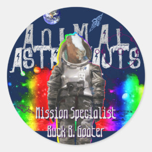 Adesivo Astronauta da cabra da galáxia no espaço