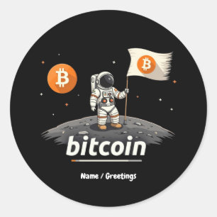Adesivo Astronauta da Lua Crypto Bitamt Design BTC