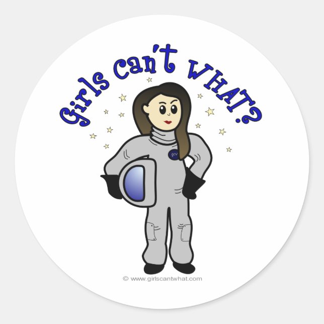 Adesivo Astronauta das mulheres leves (Frente)