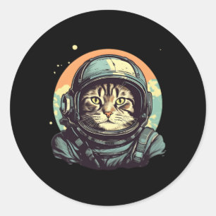 Adesivo Astronauta de Gato do Explorador Espacial