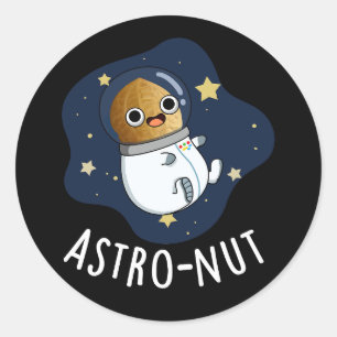 Adesivo Astronauta de Noz Engraçado Astronauta Pun Dark BG